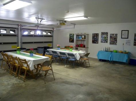 And while all the other kids had parties at special places... all your birthdays were in the garage. Garage Party Set Up Ideas, Party Set Up Ideas, Long Folding Table, Carport Tent, Set Up Ideas, Garage Party, Nice Room, Welcome Home Parties, Graduation Party Diy