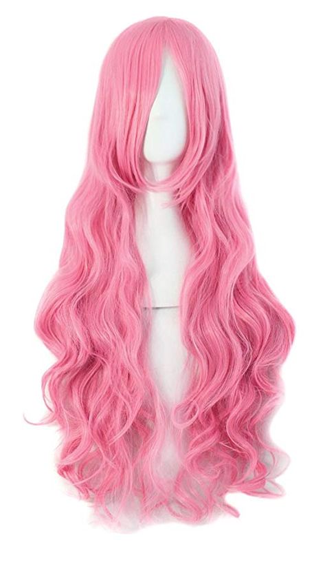 Amazon.com : MapofBeauty 32" 80cm Long Hair Spiral Curly Cosplay Costume Wig (Dark Pink) : Beauty Log Hair, Spiral Curly Hair, Pink Haircut, Kawaii Wigs, Wig Costume, Party Wig, Anime Wigs, Big Curly Hair, Wig Party