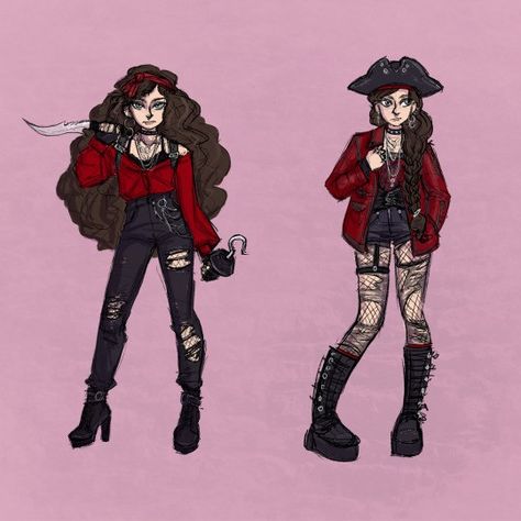 Harriet Hook Descendants, Descendants Oc Art, Decendants Oc Outfits, Daughter Of Captain Hook, Descendants Oc Outfits, Descendants Outfit Ideas, Descendants Shifting, Descendants Art, Descendants Fanart