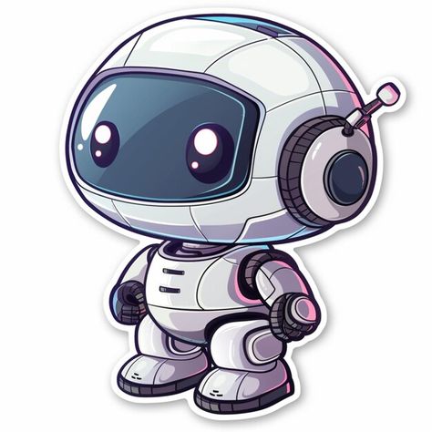 Photo cute sticker of a tiny ai robot | Premium Photo #Freepik #photo Cute Robot Illustration, Robot Sticker, Cute Robot, Zodiac Characters, Robot Illustration, Poster Maker, Business Card Maker, Flyer Maker, Card Banner