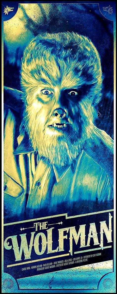 Wolfman Movie, Horror Classics, The Wolfman, Classic Monster Movies, Wolf Man, Scary Films, Famous Monsters, Horror Monsters, Horror Posters