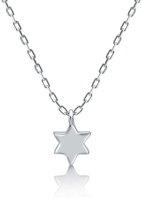 Jewish Star of David Classic Tiny Pendant Necklace in 925 Sterling Silver for Women and Girls for Daily Wear Religious Jewelry Simple and Dainty for Birthday, Bat Mitzvah, Hanukkah Present Tiny Pendant Necklace, Star Of David Necklace, Tiny Pendant, Jewish Star, Star Of David Pendant, Mother Daughter Gifts, Jewelry Simple, Flower Pendant Necklace, Sterling Silver Mens