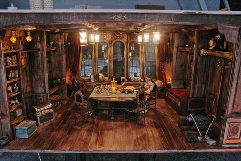 Pirate Ship Captain's Room 1/6 Diorama by slash79 on DeviantArt Pirate Ship Room, Pirate Ship Model, Pirate Room, Captains Quarters, Bateau Pirate, Pirate Halloween, Miniature Rooms, Wooden Ship, Pirate Life