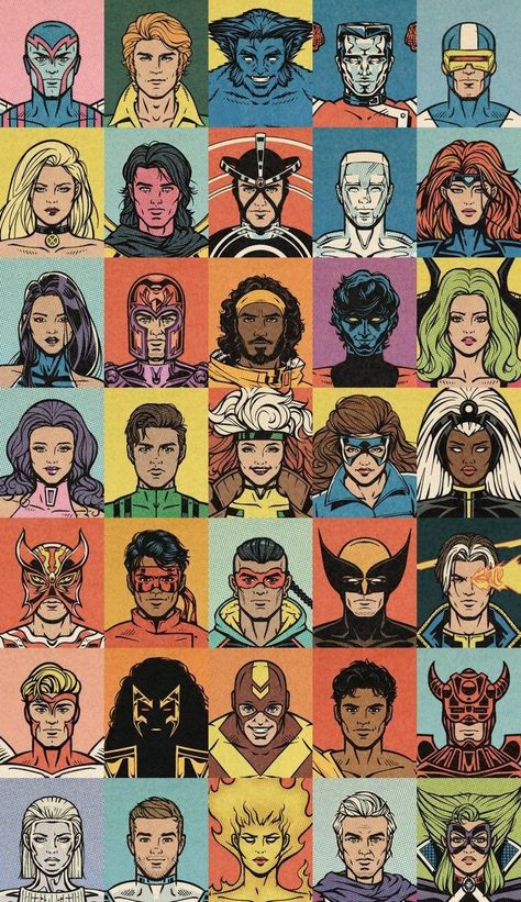 All X Men Characters, Xmen Wallpaper Comic Art, Dc Comic Poster, Xmen Comics Wallpaper, Xmen 97 Art, Avengers Comic Poster, X Men Wallpaper Iphone, Xmen Posters, X Men 97 Wallpaper