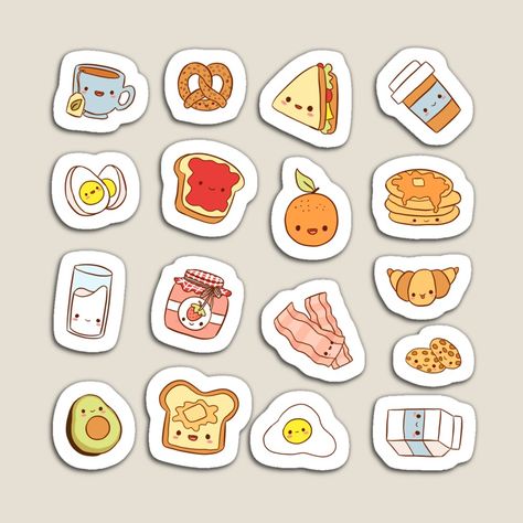 Kawaii Stranger Things, Breakfast Pack, Kawaii Breakfast, School Routine For Teens, Sticker Design Inspiration, School Routine, Easy Doodle, Easy Doodle Art, Craft Club