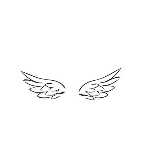 Aesthetic Angel Wings Tattoo, Simple Angle Wings Tattoo, Small Wings Drawing, Tiny Wings Tattoo, Simple Angel Wing Tattoo, Small Tattoos Angel Wings, Wing Tattoo Simple, Wings Small Tattoo, Small Angle Wings Tattoos