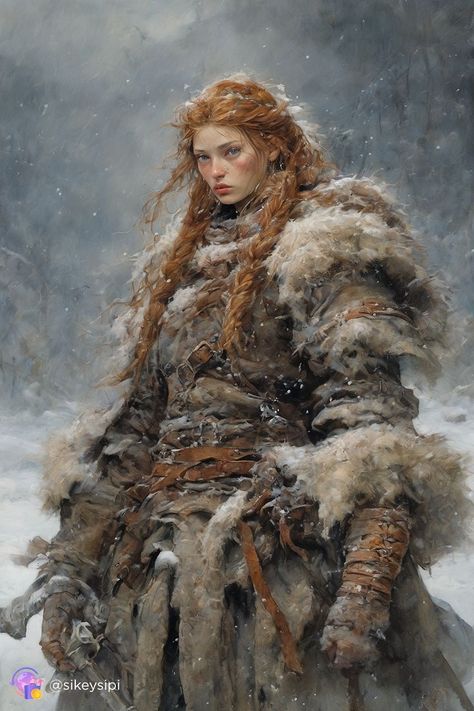 Viking Female Warrior, Viking Female, Norwegian Winter, Viking Warrior Woman, Norwegian Vikings, Majestic Wolf, Redhead Art, Viking Character, Nordic Vikings