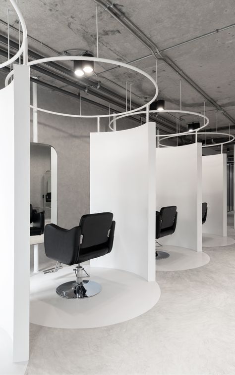 Modern Barbershop, Unique Hair Salon, Salon Equipment Furniture, Hair Salon Interior Design, Hairdresser Salon, Hair Salon Design, Hair Salon Interior, Salon Suites Decor, Barbershop Design