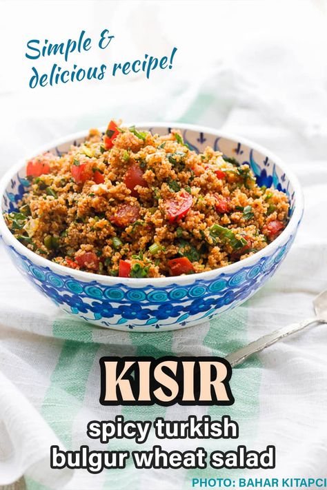 Bulgur Turkish Recipe, Fine Bulgur Recipes, Bulgar Wheat Salads, Turkish Bulgar Wheat Recipes, Tomato Bulgur, Kisir Recipe, Turkish Salad Recipes, Bulgar Wheat Salad, Bulgur Wheat Recipes