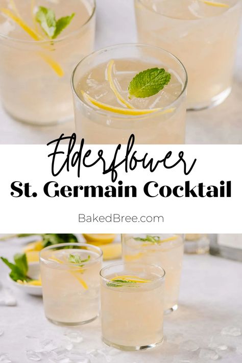 St. Germain cocktails are a chic and refreshing drink that are sure to impress. With a hint of elderflower liqueur, this cocktail is a refreshing twist on a classic. St Germain Cocktails, Dutch Oven Ribs, Microwave Caramel Corn, Baked Bree Recipe, St Germain Cocktail, Gin Drink Recipes, Elderflower Cocktail, Kid Friendly Drinks, Flavoured Gin