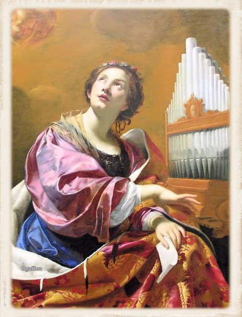 Santa María, Madre de Dios y Madre nuestra: Santa Cecilia, Virgen y Mártir 22 de Noviembre St Cecelia, Saint Cecilia, Google Art Project, Santa Cecilia, Pipe Organ, Catholic Art, Caravaggio, Patron Saints, Sacred Art