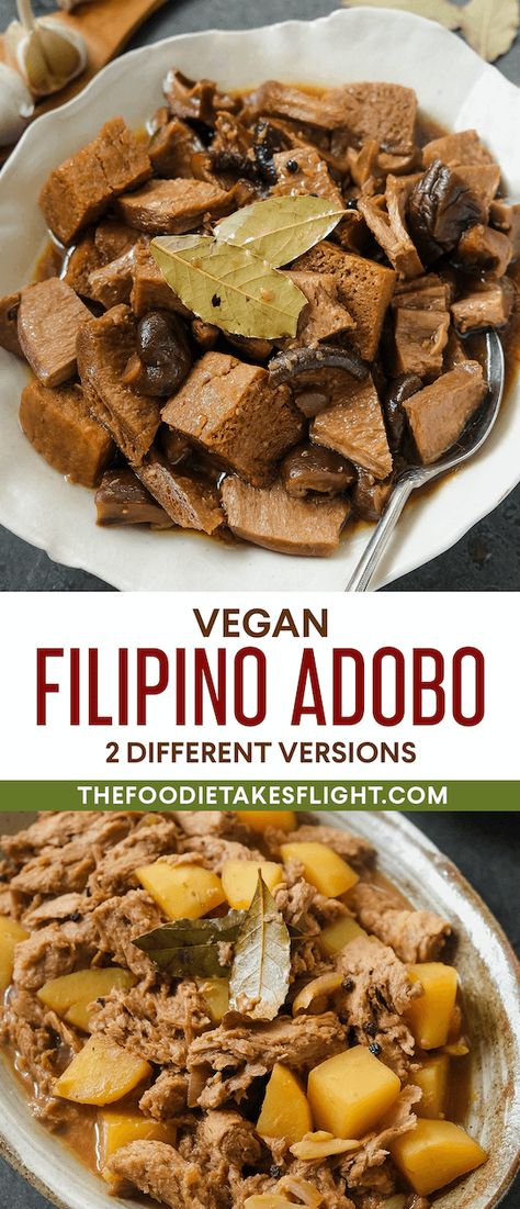 Vegan Filipino, Filipino Adobo, Menstrual Phase, Vegan Meat Substitutes, Dried Tofu, Vegan Potluck, Fried Garlic, Cooking Tofu, Adobo Recipe