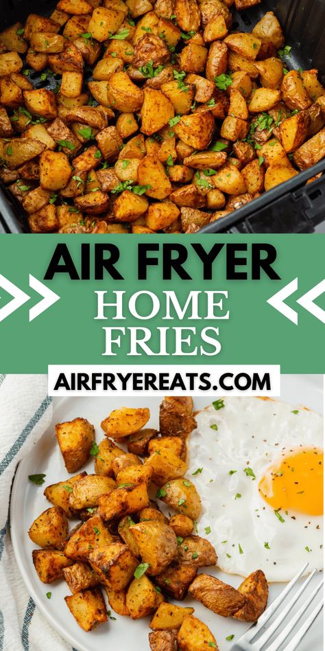 Homemade Home Fries, Air Fryer Home Fries, Air Fryer Fries, Homemade Fries, Home Fries, Air Fry Recipes, Air Fryer Dinner Recipes, Air Fryer Healthy, Air Fryer Recipes Easy