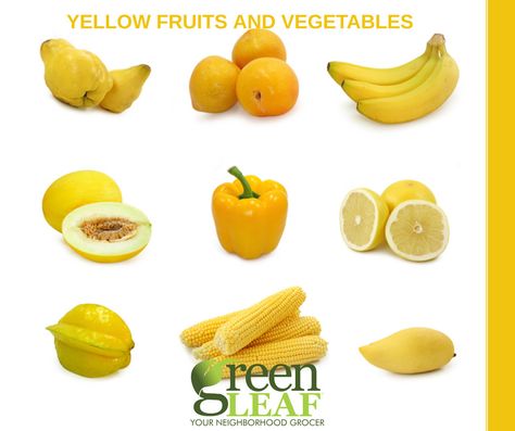 Yellow is the color of the day! Here are just a few of the benefits that come from eating yellow fruits and vegetables:  1. Improve blood health 2. Reduce indigestion 3. Control weight  Pick up some bananas, lemons,yellow  peppers, and all the colors of fresh healthy produce here at GreenLeaf Market. Stay healthy! #GreenLeafSTL #ColorOfTheDay #YellowFruits #YellowProduce Yellow Fruit And Vegetables, Yellow Fruits And Vegetables, Yellow Fruits, Yellow Aesthetics, Yellow Fruit, Color Of The Day, Yellow Pepper, Lemon Yellow, Stay Healthy