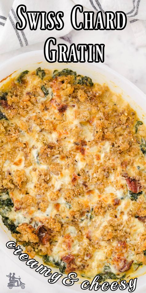 Creamy Swiss Chard Gratin {Bietola Cremosa al Gratin} Recipe Swiss Chard, Swiss Chard And Fish Recipes, Creamed Swiss Chard Recipes, Swiss Chard Casserole Recipes, What To Do With Swiss Chard, Swiss Chard Recipe, Red Chard Recipes, Swiss Chard Casserole, Swiss Chard Soup