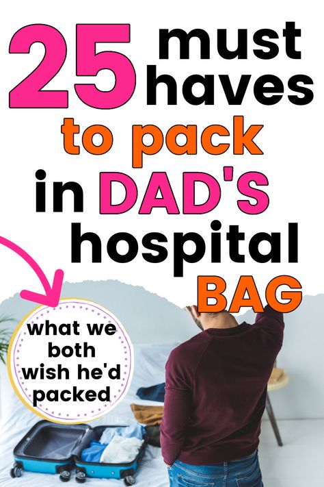 Dad's Hospital Bag: 25 Things You Should Definitely Pack - Growing Serendipity Dads Hospital Bag, Hospital Bag For Dad, Labor Bag Checklist, Dad Hospital Bag, Birth Hospital Bag, Hospital Packing List, Packing Hospital Bag, Pregnancy Hospital Bag, Labor Hospital Bag