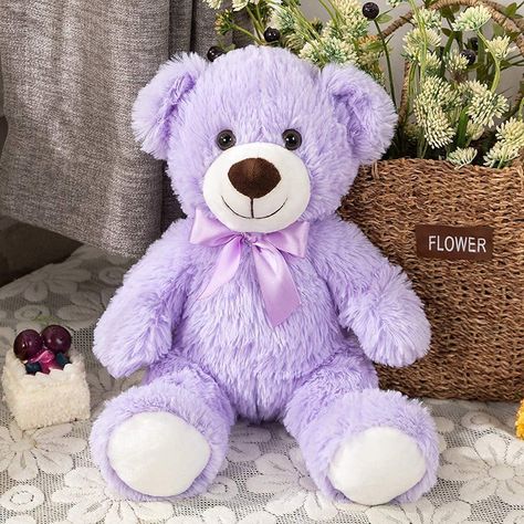 Stuffed Animals Cute, Purple Stuffed Animals, Small Teddy Bear, Purple Teddy Bear, Small Teddy Bears, Giant Teddy, White Teddy Bear, Stuffed Bear, Animals Toys