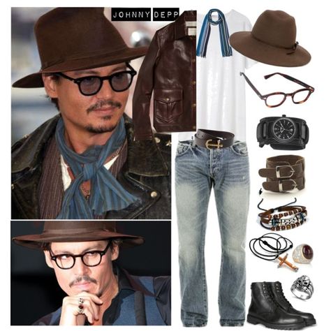 Johnny Depp Look, created by coraline-marie on Polyvore Johnny Depp Fashion Style, Johnny Depp Inspired Outfits, Johnny Depp Style For Women, Johnny Depp Outfits Ideas, Vampires Outfit, Johnny Depp Style Clothes, Johnny Depp Outfits, Johnny Depp Fashion, Tom Outfit