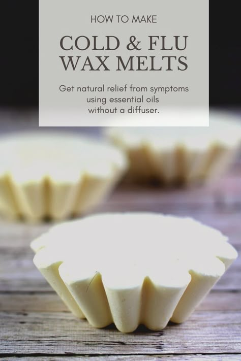 How to make breath easy wax melts natural cold remedy.  Use these for a sinus infection, for allergies, chest congestion, runny nose, cough, and for colds. How to get rid of symptoms so you feel better quick.  DIY natural remedy with essential oils without a diffuser.  Use these in a wax melter for symptom relief. #essentialoils #cold #cough #allergies #homeremedy Wax Melts Recipes, Diy Wax Melts, Essential Oils For Colds, Melt Recipe, Sinus Relief, Diy Wax, Chest Congestion, Natural Healing Remedies, Natural Cold Remedies