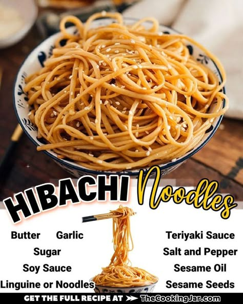 Hibachi Noodles at home! 🍜 Make'm here... - On My Kids Plate Habatchi Noodle Recipe, The Cooking Jar, Hibachi Noodles, Hibachi Shrimp, Hibachi Recipes, Hibachi Chicken, Noodle Recipes Easy, Griddle Recipes, Chinese Cooking Recipes