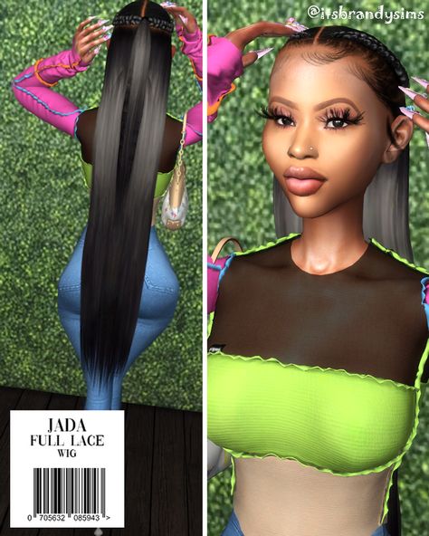 "JADA" full lace wig Sims 4 Mods Lace Wigs, Claw Clip Hairstyles Sims 4 Cc, Childs Hair Sims 4 Cc, Urban Makeup Sims 4 Cc, Sims 4 Lace Wigs Cc, Sims 4 Cc Lace Wig, Sims 4 Cc Lace Front Hair, Sims4 Urban Hair, Sims 4 Cc Black Female