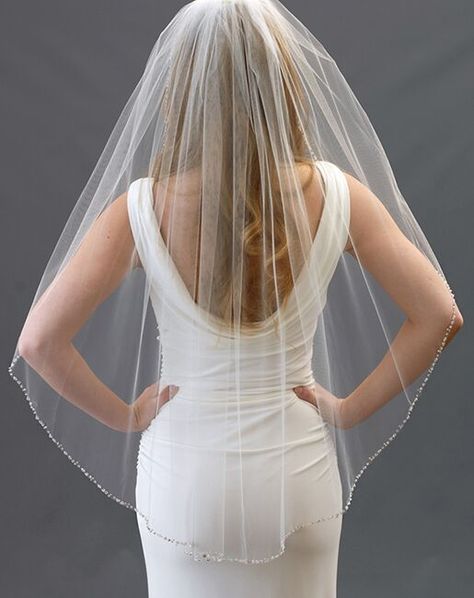 Pearl Beaded Veil, Beaded Bridal Veil, Wedding Veil Styles, Beaded Veil, Fingertip Length Veil, Elbow Length Veil, Beaded Wedding Veils, Fingertip Wedding Veils, Bridal Veils And Headpieces