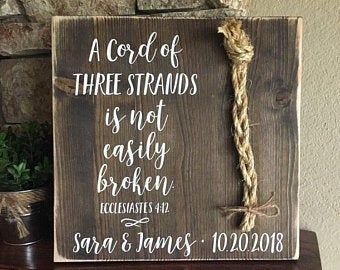 Cord Of Three Strands Wedding, Cord Of 3 Strands, Unity Braid, Braid Wedding, Cord Of Three Strands, Rustic Wedding Gifts, Ceremony Sign, Rustic Cross, Wedding Ceremony Signs