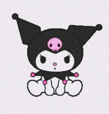 @sanrio Sanrio Kuromi Drawing, Kurmio Sanrio Drawing, Cute Drawings Kuromi, Kuromi Painting Canvas, Kuromi Drawing Easy, Kuromi Sketch, Sanrio Sketch, Kuromi Sitting, Kuromi Painting