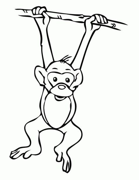 Hanging Monkey Template, Monkey Template, Monkey Printable, Monkey Coloring Pages, Monkey Drawing, Theme Board, Hanging Monkey, Monkey Tattoos