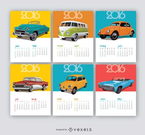 Car Calendar Design, Car Calendar, Calendar Design Layout, T Shirt Vector, Calendar Vintage, Cars Models, Cafe Menu Design, Calendar Design Template, Table Calendar