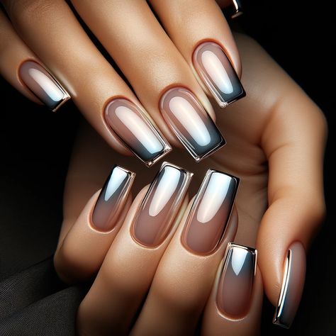 10 Mob Wife Nail Designs for the Confident Woman Best Nail Art Designs 2024, Nails Builder Gel Design, Hand Painted Nails Art, Magnetic Nail Polish Ideas, Best Nail Designs 2024, Magnetic Nail Art Design, Mob Wife Nails 2024, Metallic Tip Nails, Mob Wife Nails