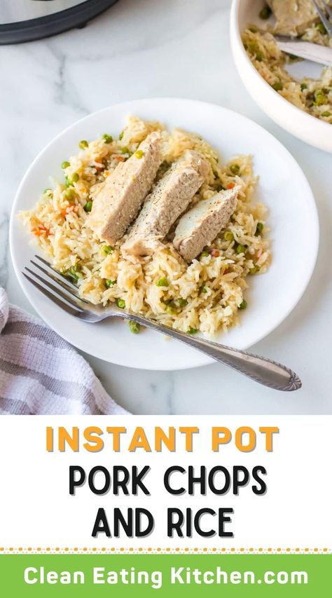 Pork Chop And Rice Instant Pot Recipes, Instant Pot Pork And Rice, Instapot Pork Chops And Rice, Instant Pot Pork Chops And Rice, Pork Chop Instant Pot Recipes, Pork Chop Recipes Instant Pot, Instapot Pork Chops, Gluten Free Pork Chops, Pork Chops Rice