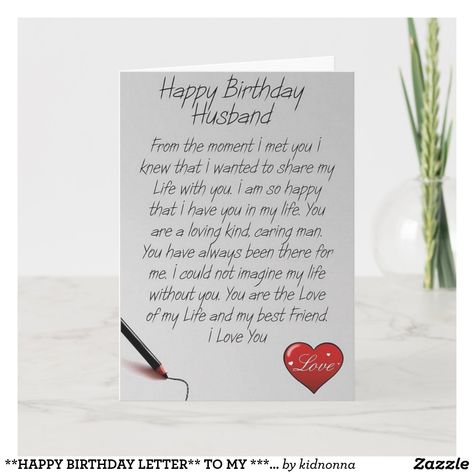 **HAPPY BIRTHDAY LETTER** TO MY ***HUSBAND*** CARD Love Letter For Him On His Birthday, Letter For Husband Birthday, Happy Birthday Letter To Husband, Birthday Note To Husband, Letter To My Husband On His Birthday, Birthday Letter To Husband, Birthday Letter For Boyfriend, Birthday Letter To Boyfriend, Letter For Husband