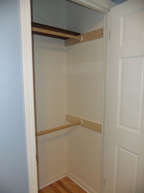 Double Closet Organization, Shelves Small Spaces, Small Closet Makeover, Craft Room Closet, Deep Closet, Closet Makeover Diy, Make A Closet, Closet Small Bedroom, Closet Redo