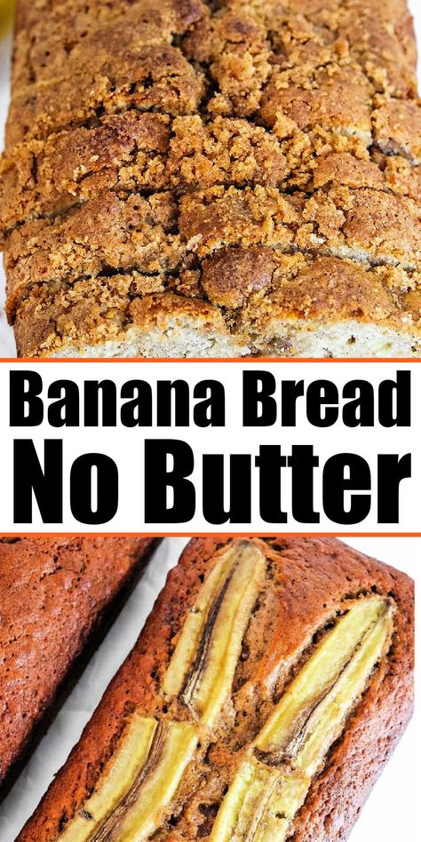 Dairy free banana bread recipe no butter needed is here. Alternatives to butter in baked goods are many. Make homemade or with cake mix. Baking With Oil Instead Of Butter, Banana Bread Recipe No Butter, No Butter Banana Bread, Dairy Free Banana Bread, Banana Zucchini Muffins, Butter Banana Bread, Almond Milk Yogurt, Savoury Biscuits, Easy Banana Bread Recipe