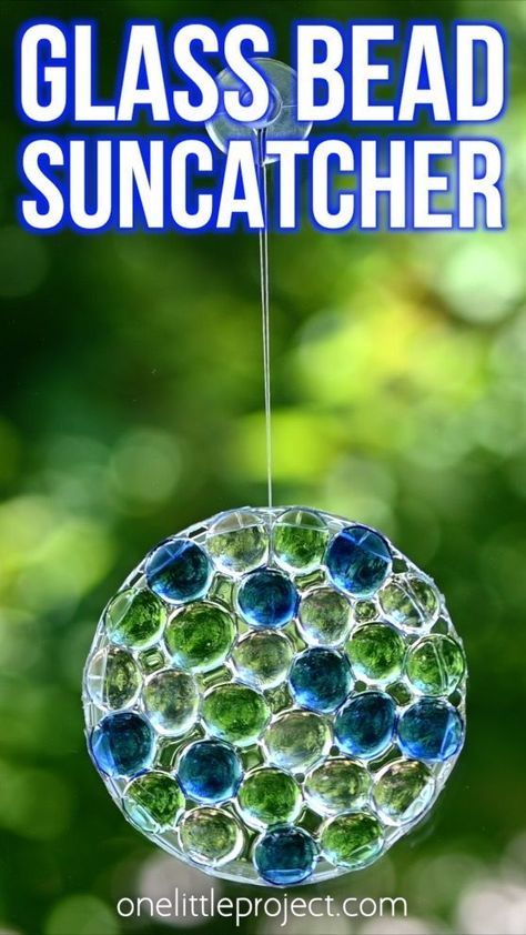 Glass Bead Suncatcher, Glass Bead Crafts Diy, Bead Suncatcher, Glass Bead Crafts, Fun Summer Crafts, Diy Suncatchers, Bead Crafts Diy, Summer Craft, Summer Crafts For Kids