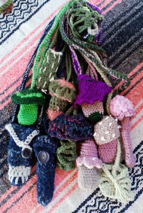 Crochet pouch Crochet Utility Pouch, Everyday Crochet Knitted Pouch Bag, Bohemian Crochet Pouch Bag For Festivals, Crochet Crystal Pouch Necklace, Tarot Pouch Crochet, Scrappy Crochet, Utility Pouch, Crochet Pouch, Crochet Inspo