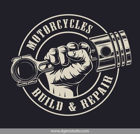 Moto Logo Design, Mechanic Logo Design, Motorcycles Logo Design, Mechanics Logo, Biker Logo, Garage Logo, Moto Logo, Automotive Logo Design, Motorcycle Illustration