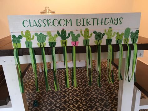 Rainforest Classroom, Birthday Chart Classroom, Bohemian Birthday, Birthday Board Classroom, Class Birthdays, Plant Signs, Birthday Bulletin, Birthday Bulletin Boards, Teaching Crafts