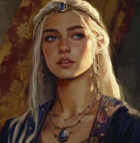 #housetargaryen Auburn Hair Model, Dragon Princess Art, Willas Tyrell Fanart, Asoiaf Dragon Oc, Aasimar Bard Female, Targaryen Oc Female, Blond Hair Character, Targaryen Character Art, Silver Haired Character