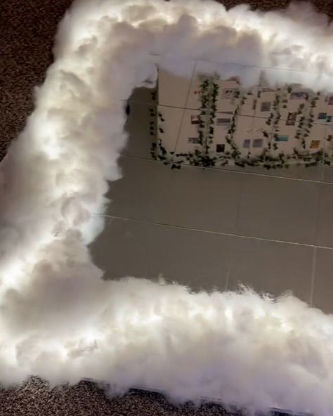 2M views · 308 reactions | Girl makes her DIY mirror with clouds | I didn't realise I needed a cloud mirror till just now... ☁️😍 | By Tyla | Facebook Cloud Light Mirror, Clouds On Mirror, Cloud Mirror Diy, Broken Mirror Diy, Cool Room Stuff, Dance Decor, Cloud Mirror, Project Room, Spring Dance