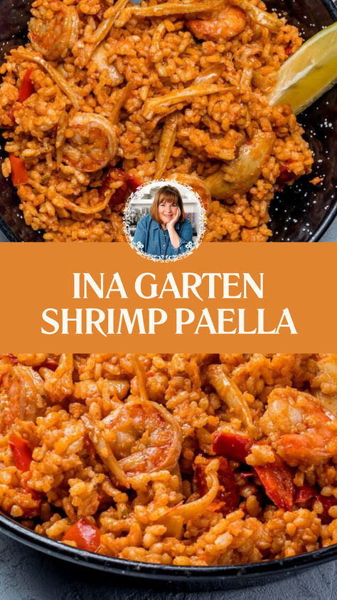 Ina Garten Shrimp Paella Ina Garten Shrimp, Shrimp Paella Recipe, Shrimp Paella, Ina Garten Recipes, Seafood Paella, Paella Recipe, 4 People, Red Bell Pepper, Sweet Onion