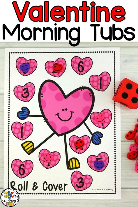 Are you looking for a better way to start the school day? These #FebruaryMorningTubs are entertaining and engaging morning activities that your students will love. Included are 10 fun, hands-on activities that your students can use independently to learn and review literacy and math concepts. Click on the picture to learn more about these #ValentinesMorningTubs! How To Make Pudding, Preschool Valentines Activities, Kindergarten February, February Math, Centers For Kindergarten, Work Bins, Printable Princess, Morning Tubs, Early Literacy Activities