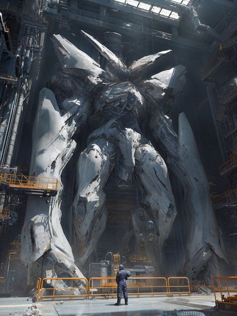 Mech Art Reference, Giant Robot Art, Futuristic Art Design, Giant Mech Concept Art, Giant Robot Concept Art, Giant Concept Art, Gundam Concept Art, Giant Mech, Mech Armor