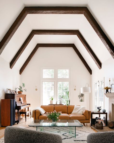 A Dated and Tired Tudor-Style House in Los Angeles Is Transformed into a Forever Home for a Family of Five - Sunset Magazine Tudor Style Home With Porch, Remodeled Tudor Home, Tudor Addition, Updated Tudor, Buying A New House, The Tudor Family, House In Los Angeles, Tudor Revival, Sunset Magazine