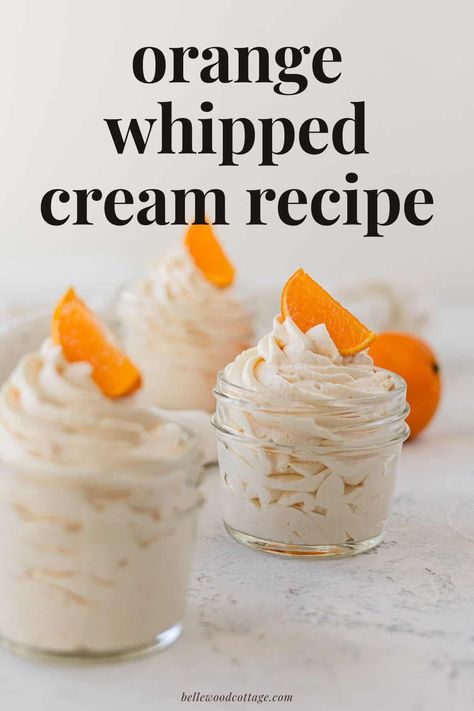 Orange Whipped Cream Frosting, Orange Flavored Frosting, Flavored Whip Cream, Flavored Whipped Cream Recipes, Jello Whipped Cream, Orange Whipped Cream, Holiday Jello, Bariatric Desserts, Topping For Pancakes