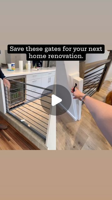 Rachel Hoch on Instagram: "🚨Save this for later! 

If you’re building or renovating consider adding these pocket gates! We added them during our home build and have ZERO regrets. 

So much better than traditional baby gates! Similar to a pocket door, the gates recess into the wall when not in use. Function and style 💁🏻‍♀️ 

🙌Follow for more home inspiration! 

✨Comment for details!✨ 

#home #homeinspo #homedesign #homedecor #kitchen #kitcheninspo #newbuild #renovation #newhome #homebuilding #dog #doggate #pocketgate #babygate #homehacks" Dog Pocket Door, Diy Pocket Dog Gate, Doggie Door Ideas, Pocket Dog Gate, Pocket Gate, Custom Baby Gates, Gate Kit, Pocket Dog, Baby Gate