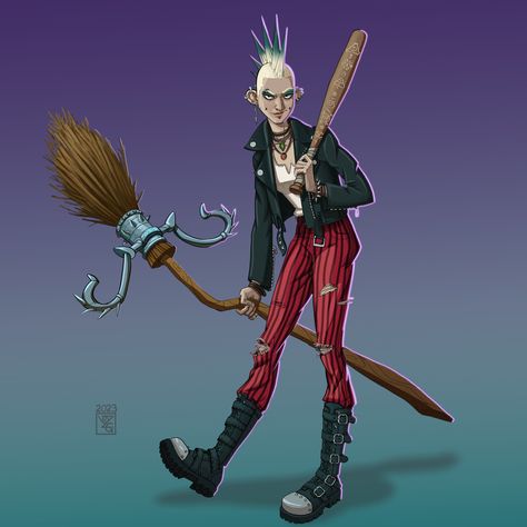 ArtStation - Punk witch, Rimma Deli (Zooye Glass) Punk Witch, Witch Characters, Character Design Challenge, Modern Witch, Design Challenge, Fun Challenges, Pop Punk, Design Challenges, Drawing Tutorial