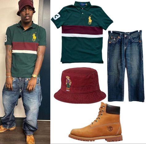 Colour Block Shirt, Polo Outfit Men, Oct 1st, Polo Outfit, Timberland Premium, Lil Yachty, Polo Bear, Colour Block, Field Trip