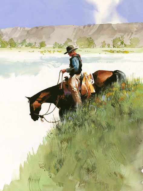 Watercolor Horses, Flaming Gorge, Western Inspiration, Horses Art, Cowboy Artists, Cowboy Stuff, Western Artwork, Western Paintings, Cowgirl Art